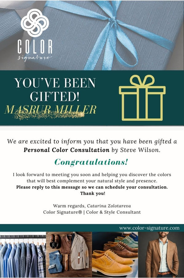Personal Color Analysis Gift Card – Perfect Gift for Friends, Birthdays & Christmas